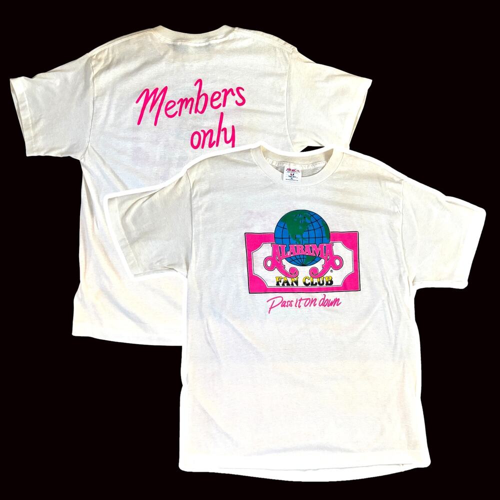 Vtg Alabama Fan Club T-Shirt White L Selec-T Members Only Pass It On Down USA
